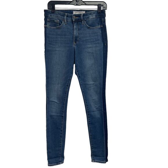 Athleta Two Tone Cotton Blend High Rise Skinny Jean Women's 6 - Picture 1 of 8